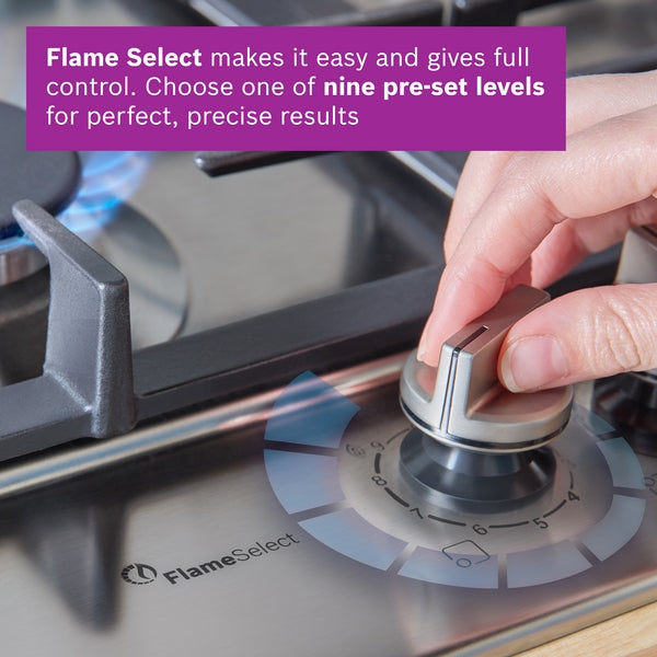 PCR9A5I90 Bosch Series 6, Gas hob, 90 cm, Stainless steel