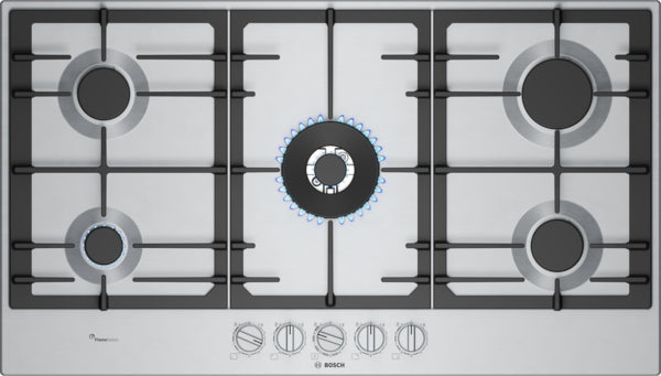 PCR9A5I90 Bosch Series 6, Gas hob, 90 cm, Stainless steel