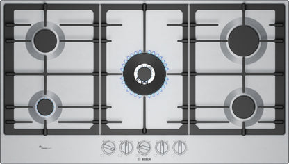 PCR9A5I90 Bosch Series 6, Gas hob, 90 cm, Stainless steel