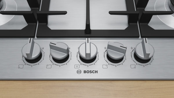 PCQ7A5I90 Bosch Series 6, Gas hob, 75 cm, Stainless steel