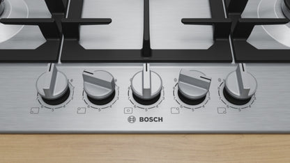 PCQ7A5I90 Bosch Series 6, Gas hob, 75 cm, Stainless steel