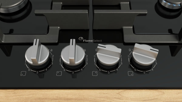 PPP6A6I40 Bosch Series 6, Gas hob, 60 cm, Tempered glass, Black