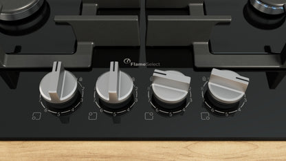 PPP6A6I40 Bosch Series 6, Gas hob, 60 cm, Tempered glass, Black