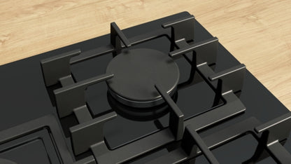 PPQ7A6I40 Bosch Series 6, Gas hob, 75 cm, Tempered glass, Black