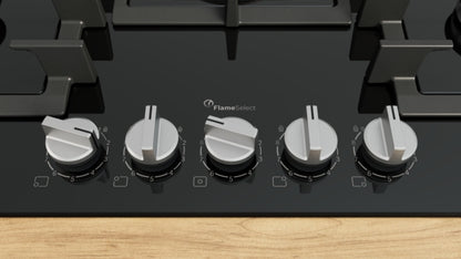 PPQ7A6I40 Bosch Series 6, Gas hob, 75 cm, Tempered glass, Black