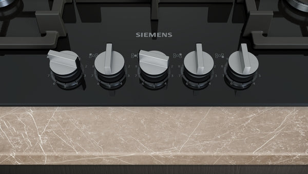 EP7A6QI40 Siemens iQ500, Gas hob, 75 cm, Tempered glass, Black