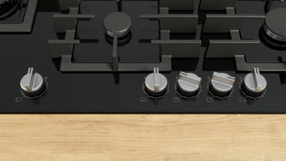 PPM9A6I40 Bosch Series 6, Gas hob, 90 cm, Tempered glass, Black