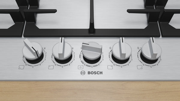 PCR9A5I90 Bosch Series 6, Gas hob, 90 cm, Stainless steel