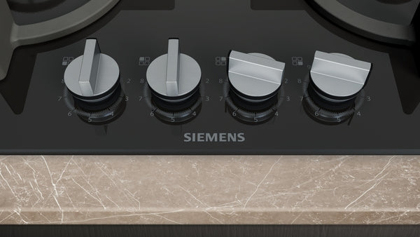EP6A6HI10 Siemens iQ500, Gas hob, 60 cm, Tempered glass, Black