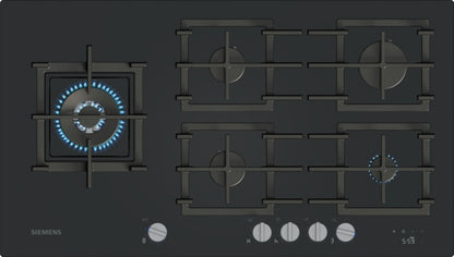 ER9A6SH40 Siemens iQ700, Gas hob, 90 cm, Tempered glass, Black